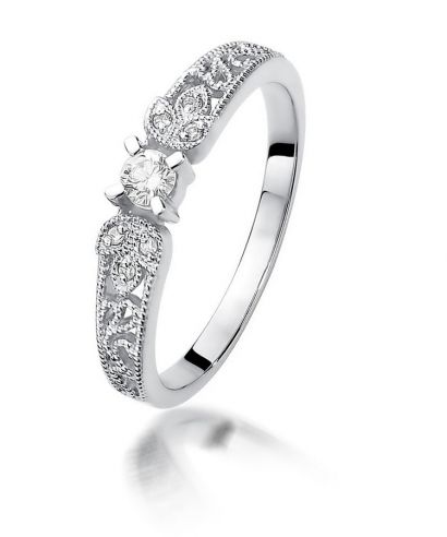 Inel Bonore - Aur Alb 585 - Diamant 0,1 ct