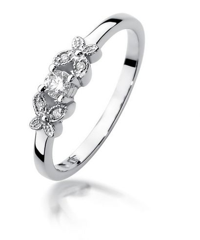Inel Bonore - Aur Alb 585 - Diamant 0,1 ct