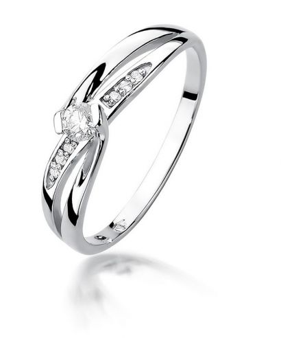 Inel Bonore - Aur Alb 585 - Diamant 0,1 ct