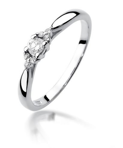 Inel Bonore - Aur Alb 585 - Diamant 0,1 ct