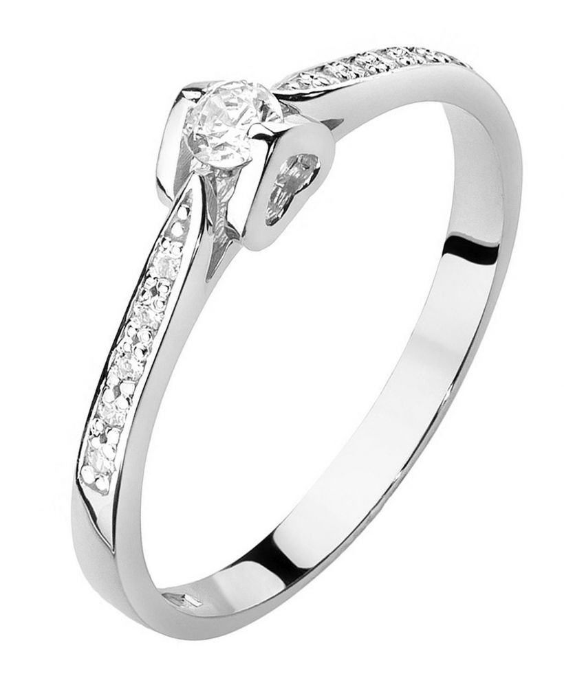 Inel Bonore - Aur Alb 585 - Diamant 0,1 ct