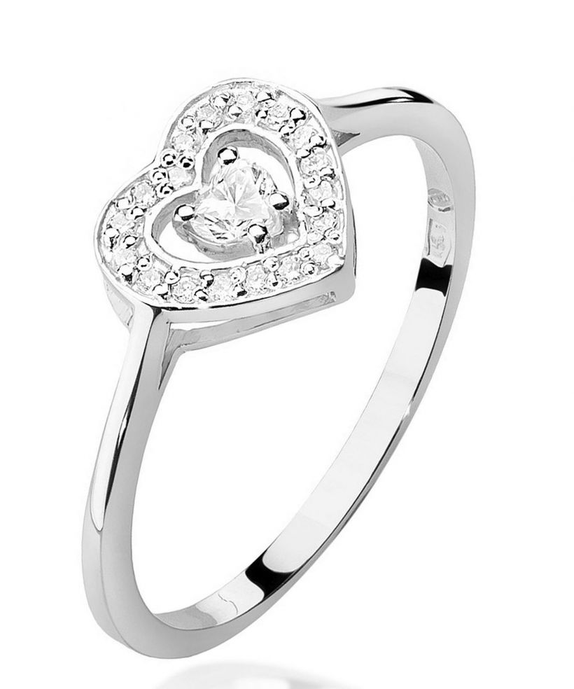 Inel Bonore - Aur Alb 585 - Diamant 0,1 ct