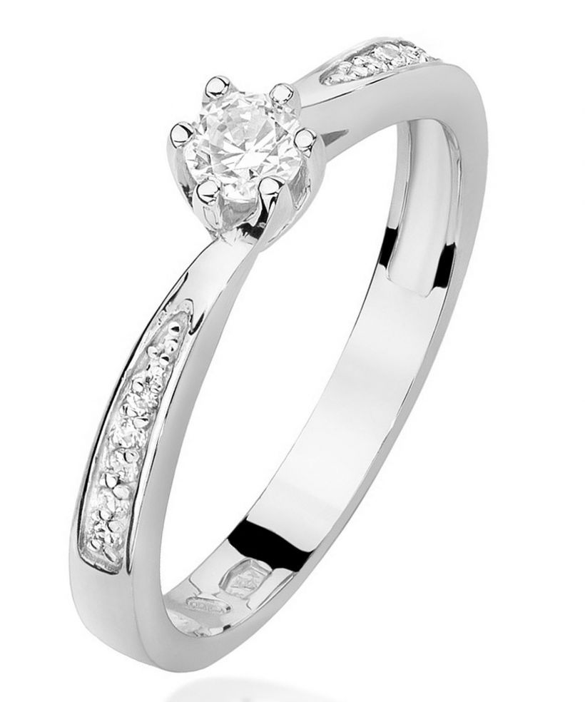 Inel Bonore - Aur Alb 585 - Diamant 0,15 ct