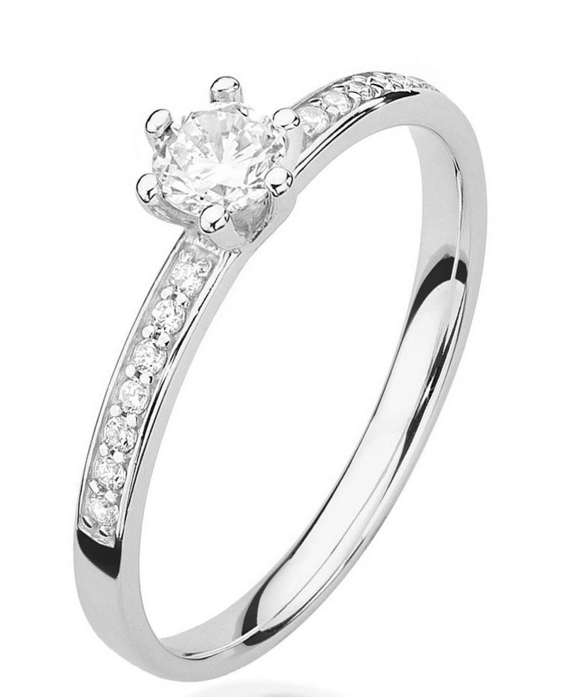 Inel Bonore - Aur Alb 585 - Diamant 0,25 ct