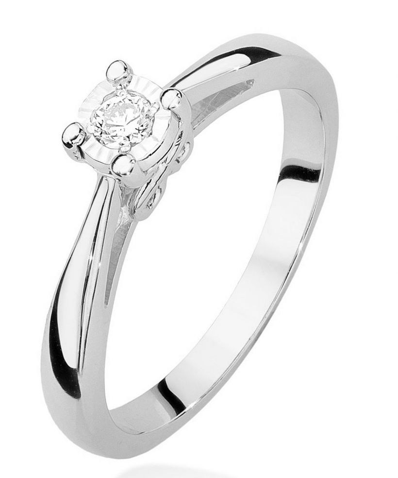 Inel Bonore - Aur Alb 585 - Diamant 0,08 ct