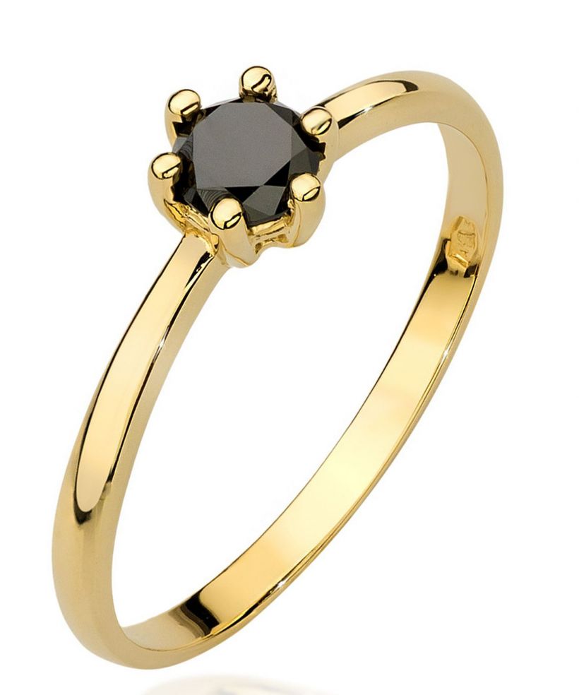 Inel Bonore - Aur 585 - Diamant Negru 0,3 ct