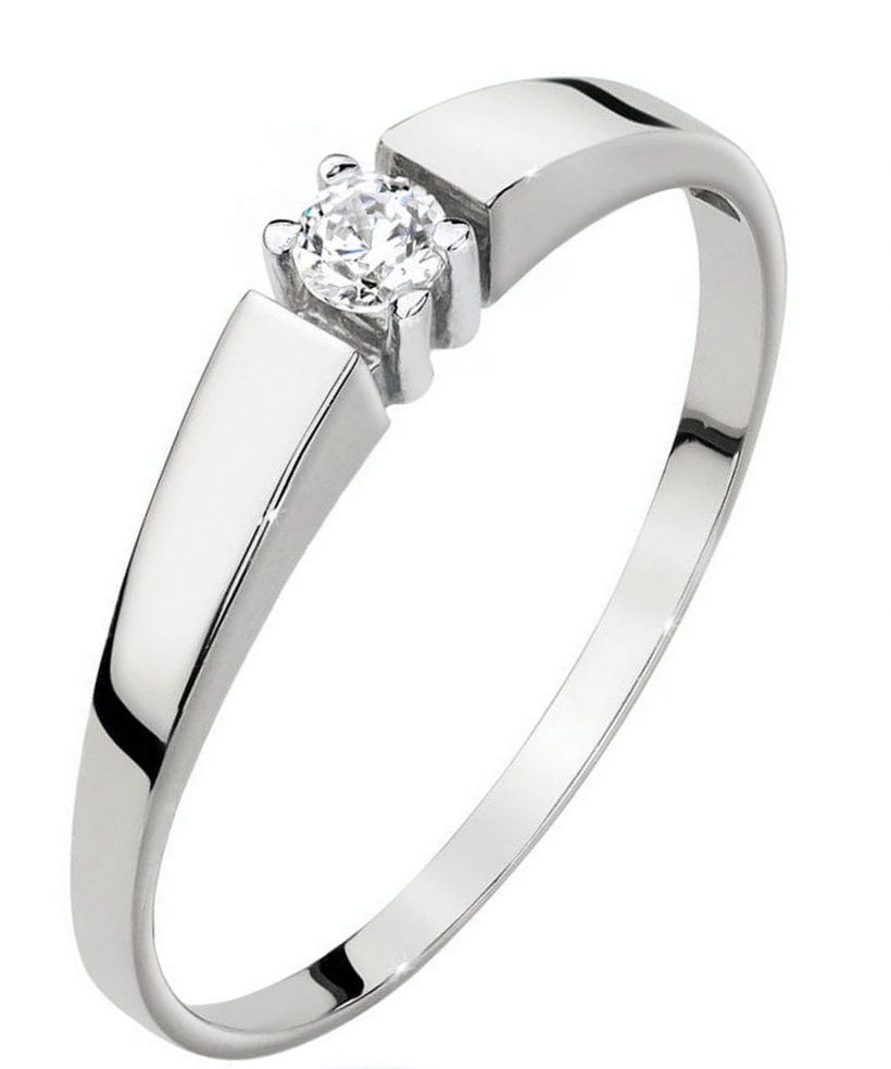 Inel Bonore - Aur Alb 585 - Diamant 0,1 ct
