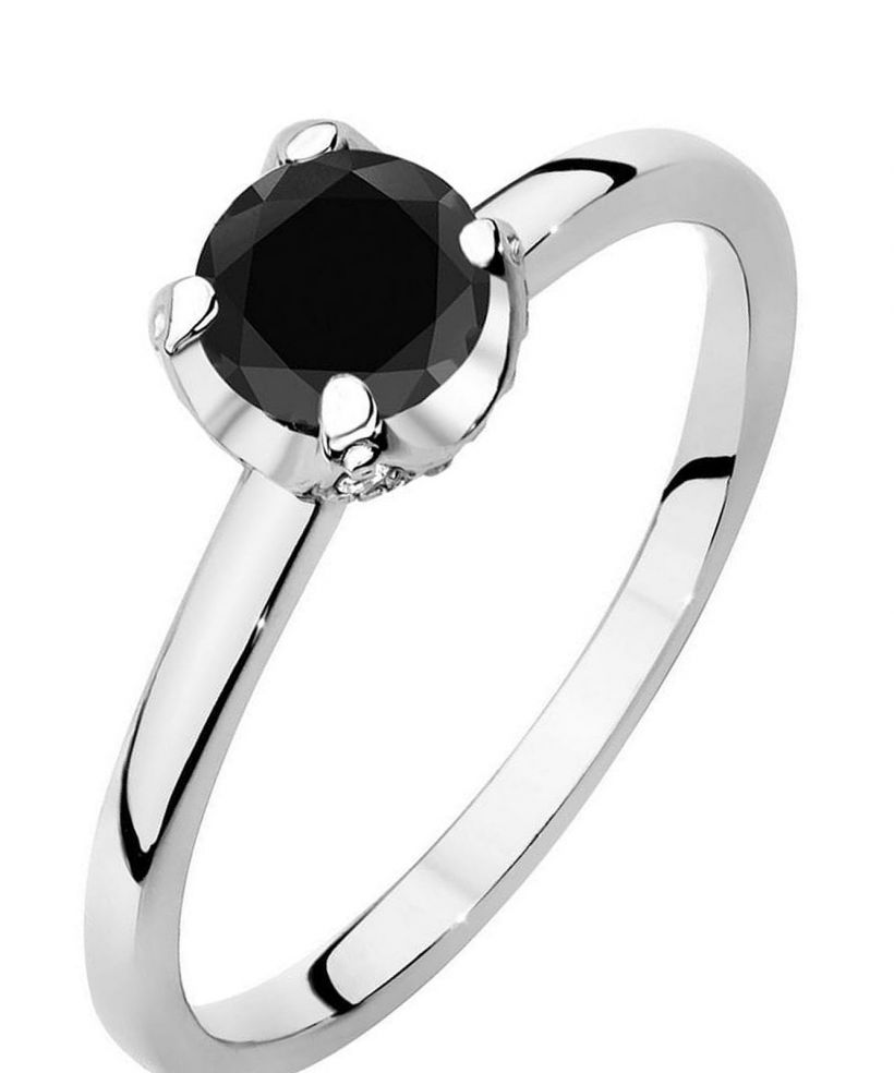 Inel Bonore - Aur Alb 585 - Diamant Negru 0,5 ct