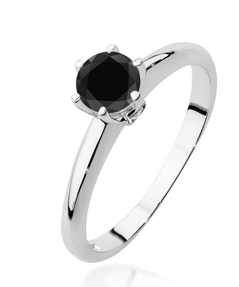 Inel Bonore - Aur Alb 585 - Diamant Negru 0,5 ct