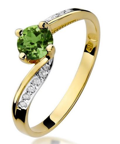 Inel Bonore - Aur 585 - Olivină 0,6 ct