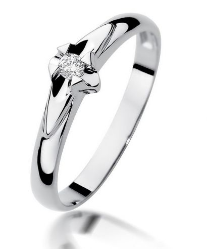 Inel Bonore - Aur Alb 585 - Diamant 0,04 ct