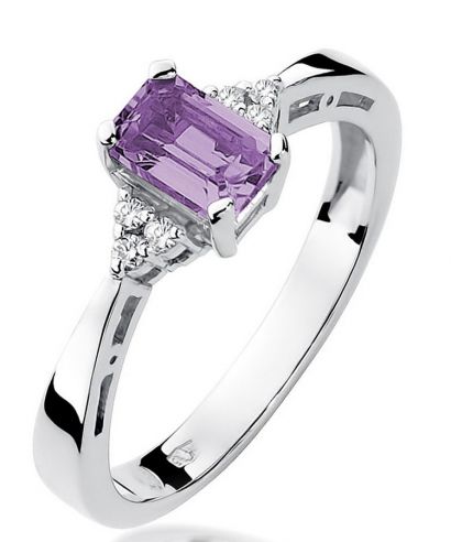 Inel Bonore - Aur Alb 585 - Ametist 0,5 ct