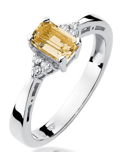 Inel Bonore - Aur Alb 585 - Citrin 0,6 ct