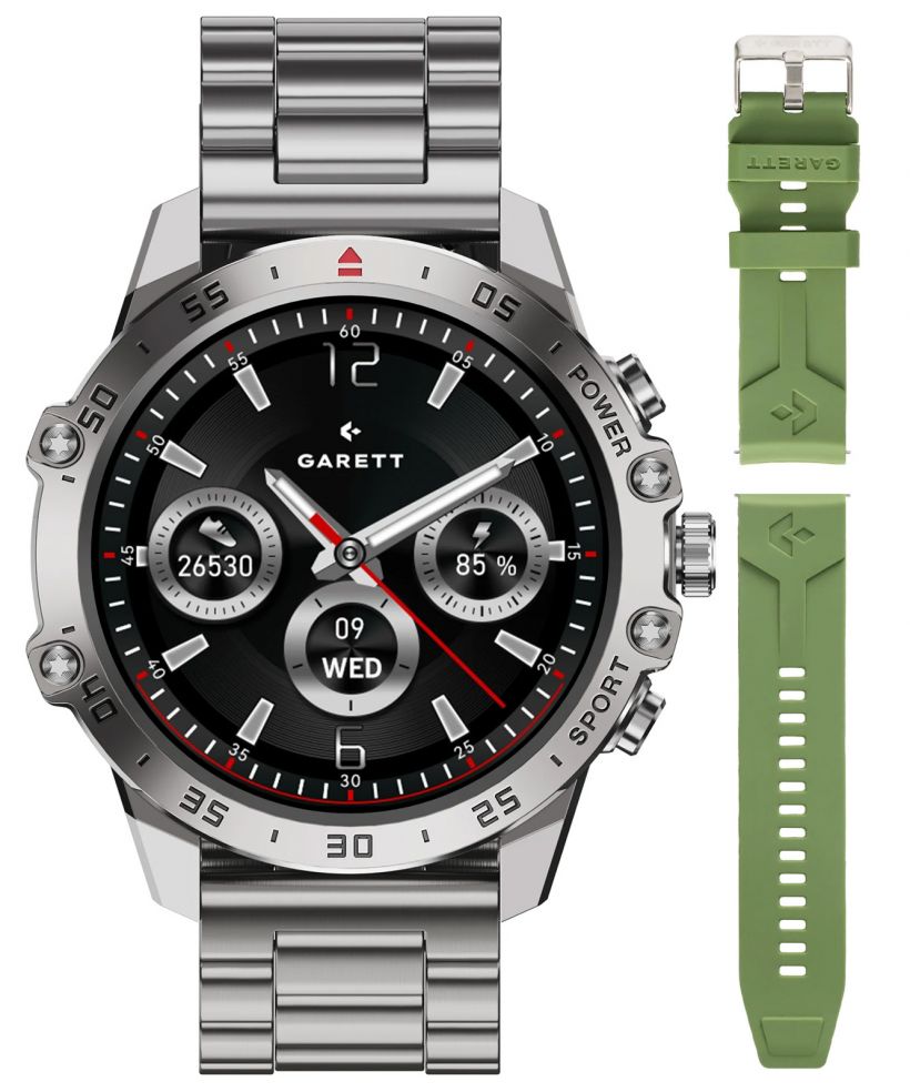 Smartwatch barbatesc Garett V14 Argint SET