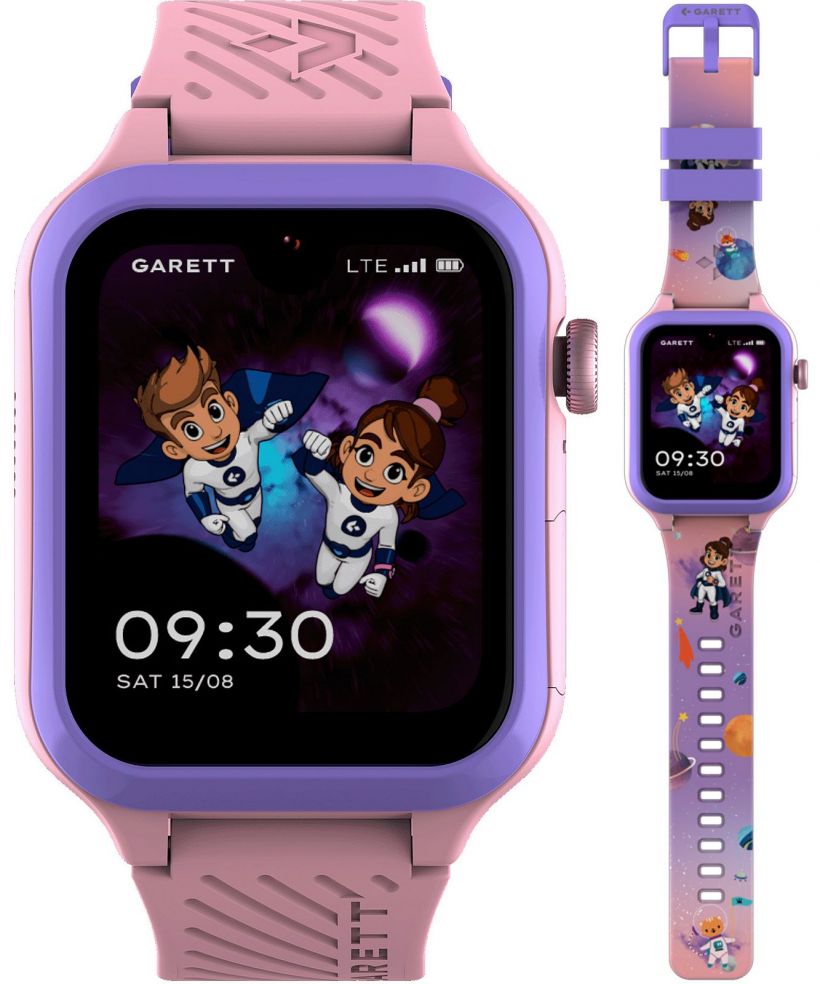Smartwatch pentru copii Garett Kids Essa AI 4G Roz SET