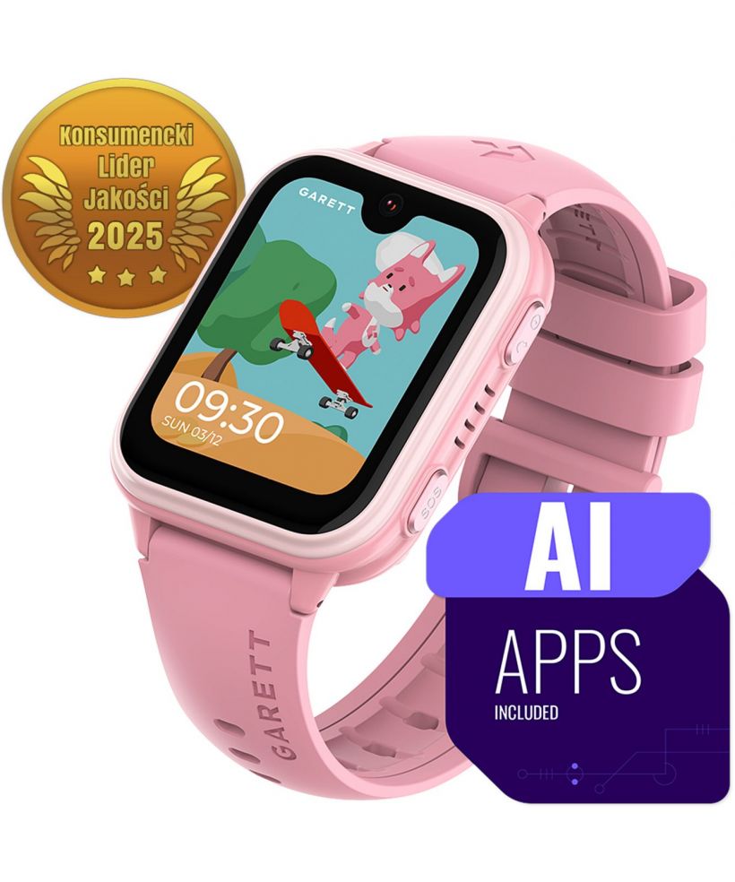 Smartwatch pentru copii Garett Kids Vibe AI 4G Roz