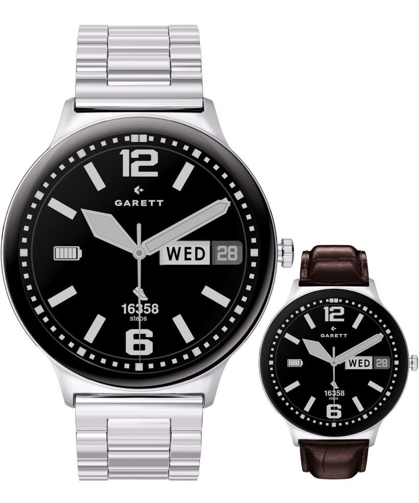 Smartwatch barbatesc Garett Quantum Glow Silver SET