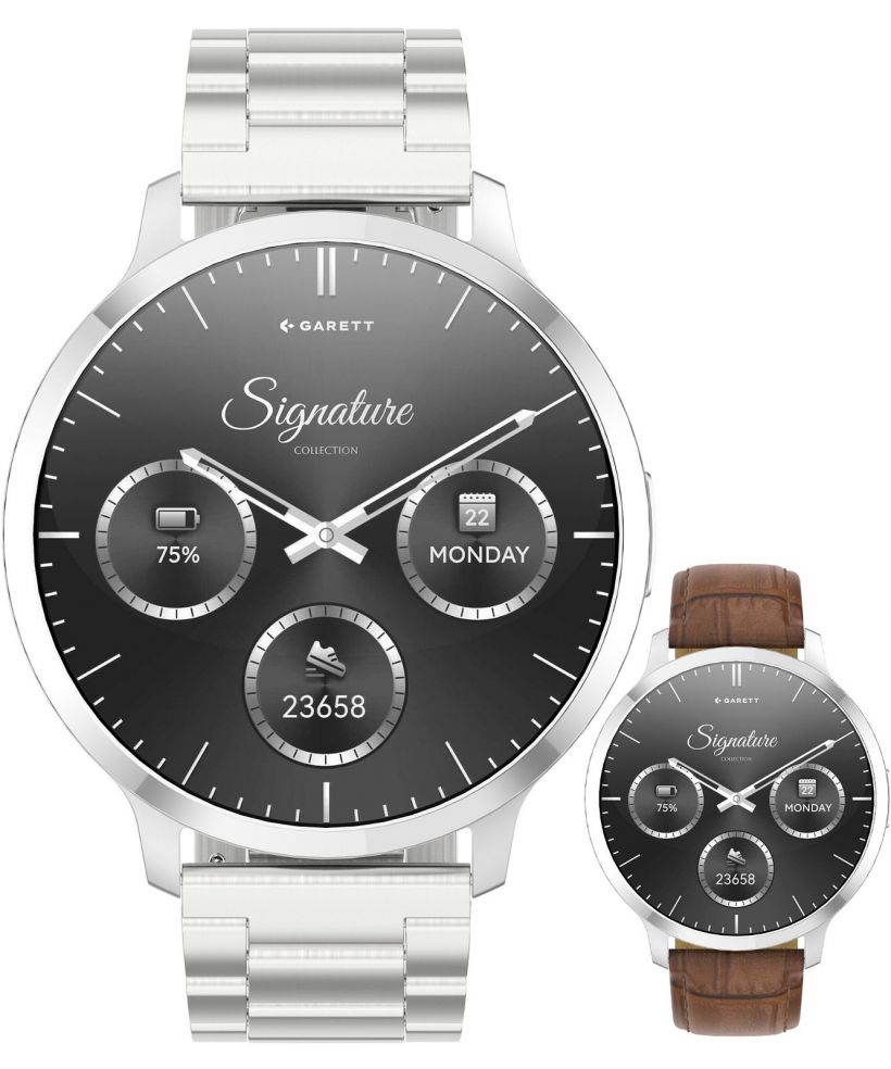 Smartwatch barbatesc Garett Signature Edge Silver Solid SET