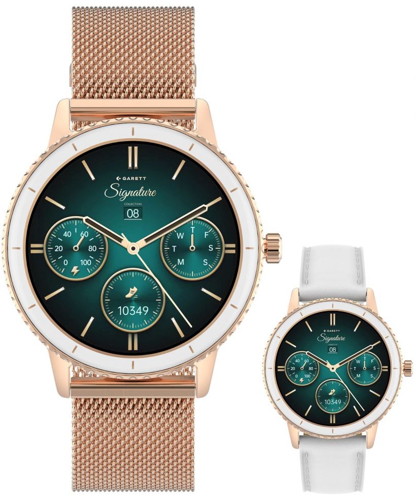 Smartwatch dama Garett Signature Grace Rose Gold Mesh SET