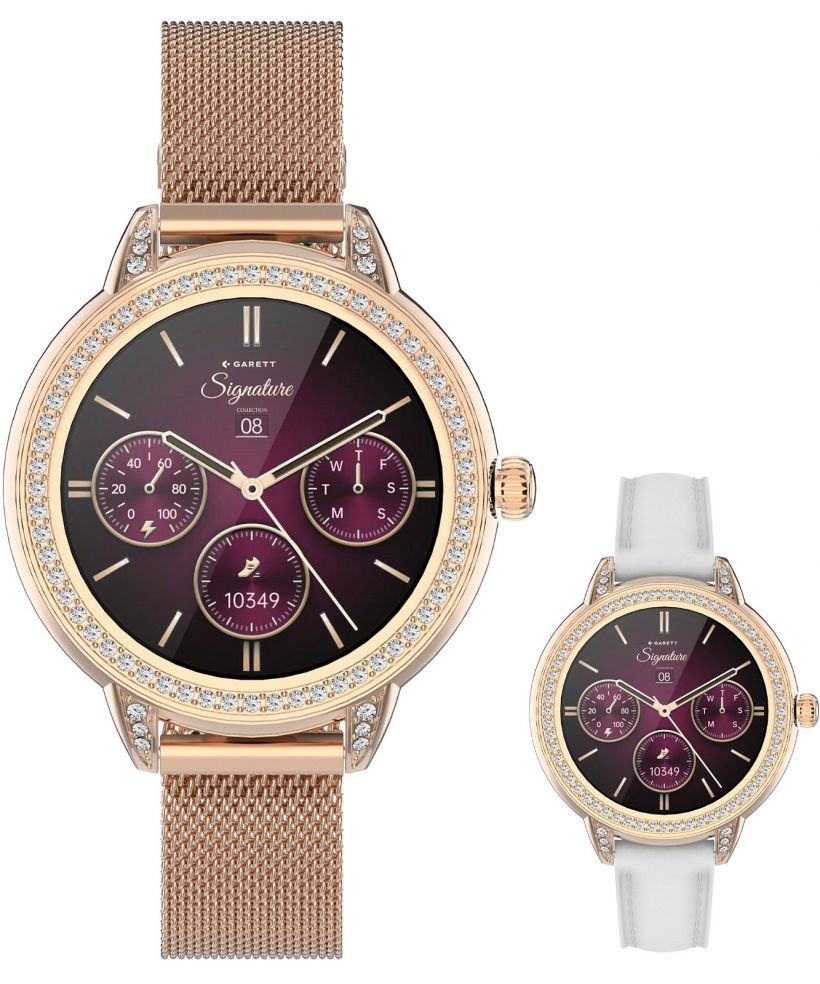 Smartwatch dama Garett Signature Stella Rose Gold Mesh SET