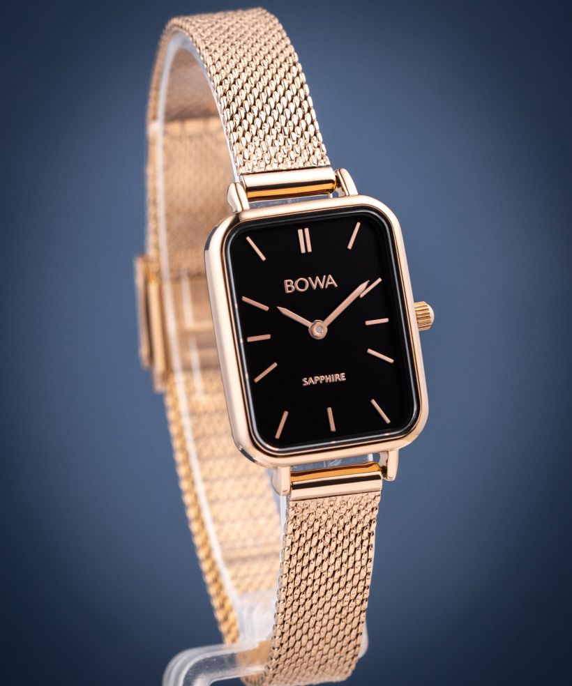 Ceas dama BOWA Dubai Black Rose-Gold Mesh 20