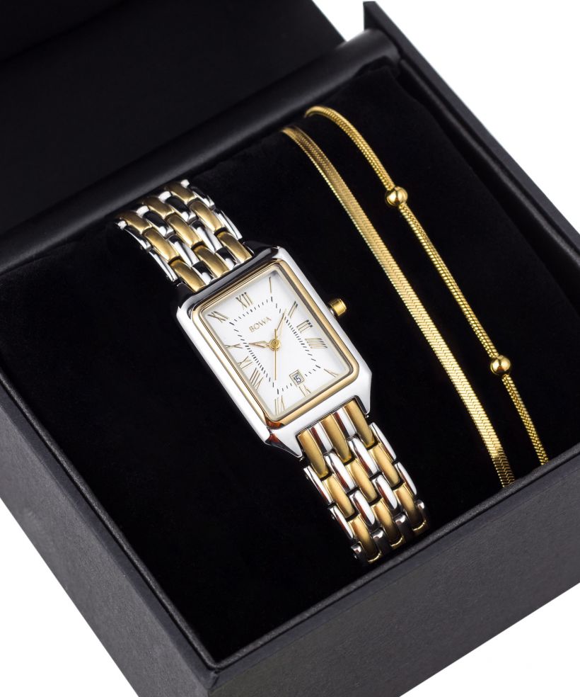 Ceas dama BOWA Barcelona Pearl Gold Steel 23 Gift Set