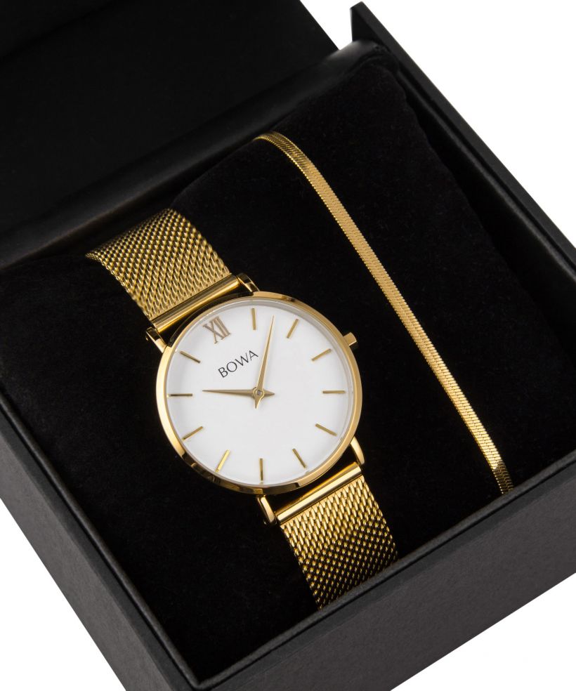 BOWA London White-Gold 33 Gift Set (ceas + brățară)