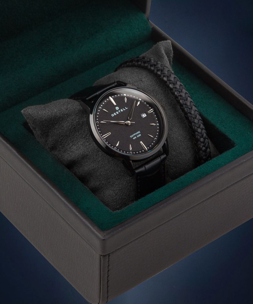 Ceas barbatesc DESTELL Pictor Full Black Sapphire Gift Set