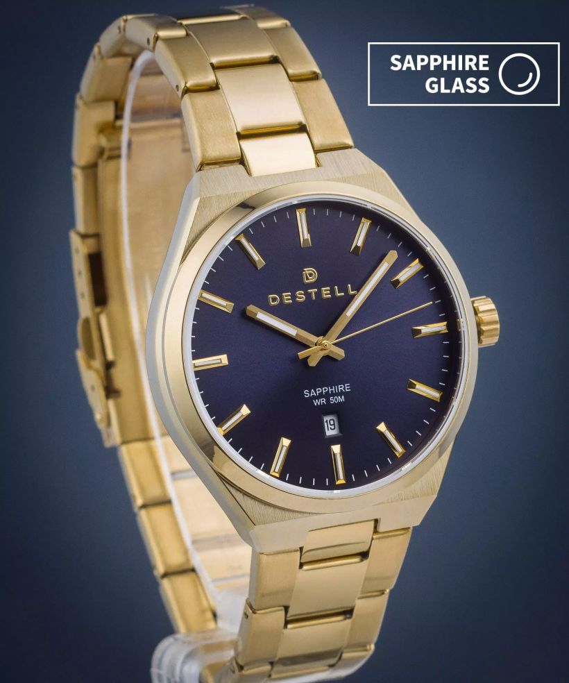 Ceas barbatesc DESTELL Aries Blue Gold Steel Sapphire