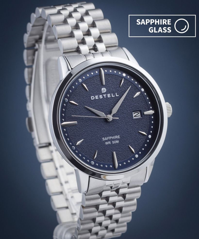 Ceas barbatesc DESTELL Pictor Blue Silver Steel Sapphire