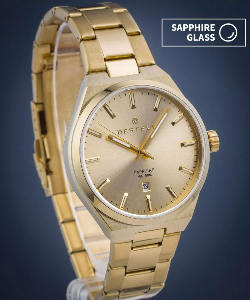 Ceas barbatesc DESTELL Aries Full Gold Steel Sapphire