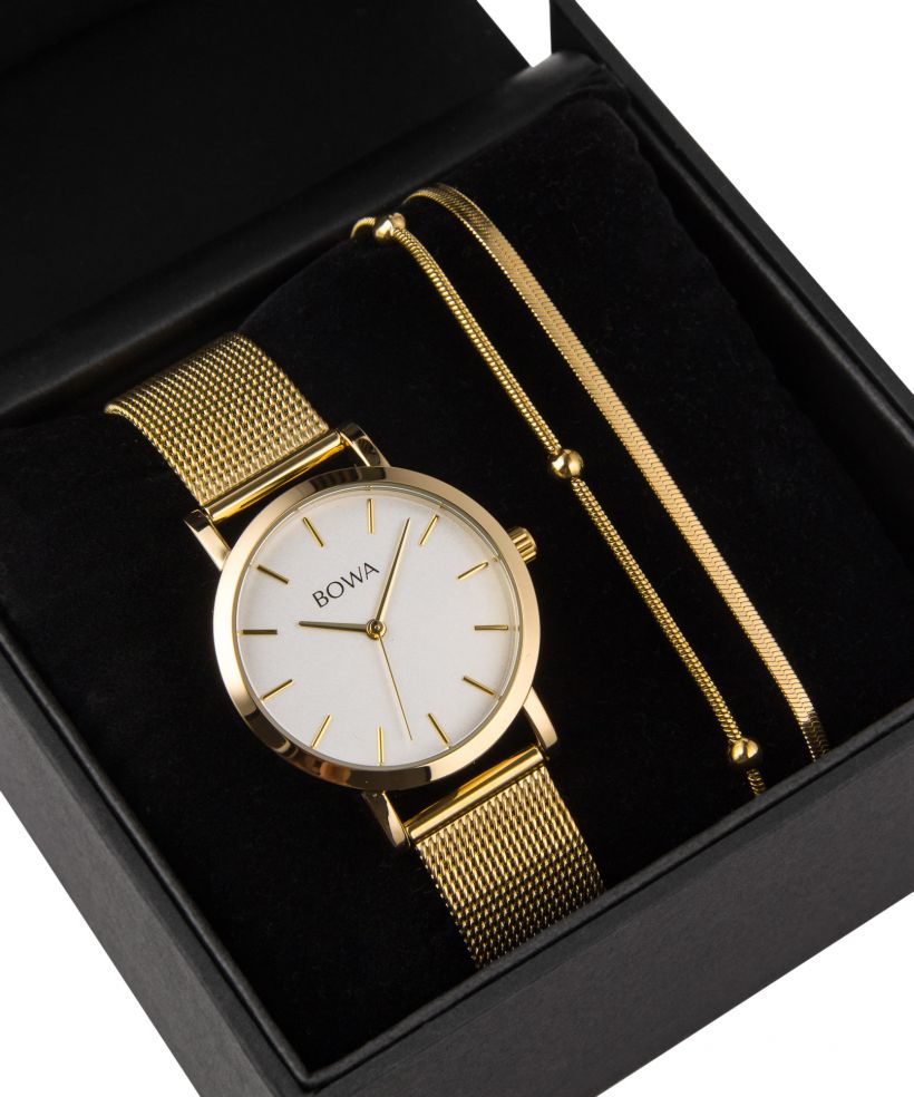 BOWA Tokyo White-Gold Mesh 33 Gift Set (ceas + brățară)