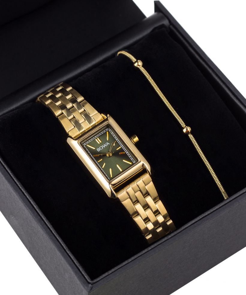 Ceas dama BOWA Paris Green-Gold Steel 20 Gift Set