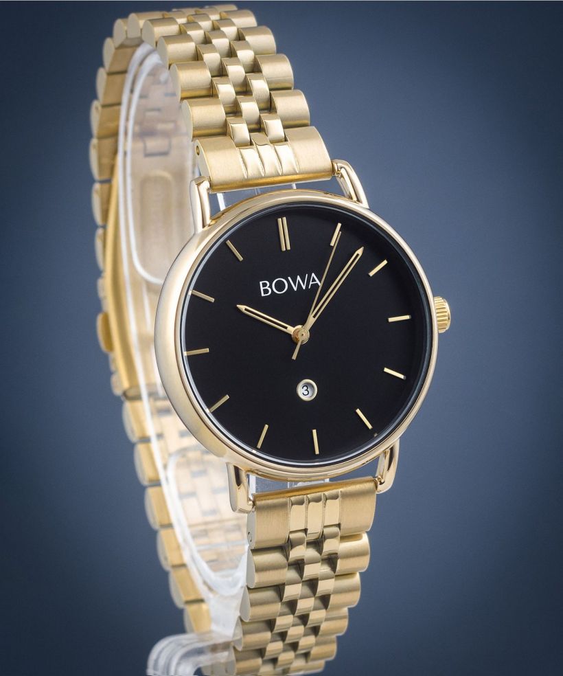 Ceas dama BOWA Milan Black Gold Steel 34