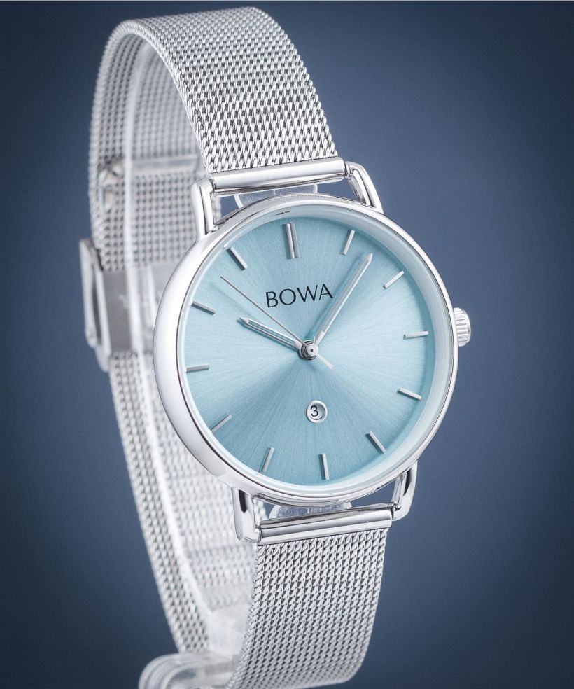Ceas dama BOWA Milan Ice-Blue Silver Mesh 34