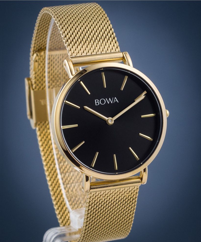Ceas dama BOWA New York Petite Black-Gold Mesh 34