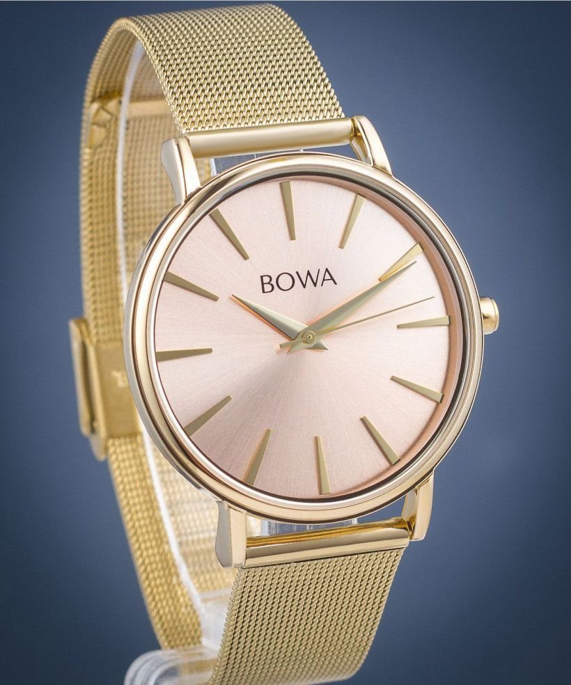 Ceas dama BOWA Praha Pink-Gold Mesh 38