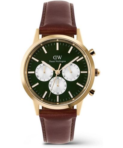 Ceas barbatesc Daniel Wellington Iconic St Mawes Emerald Panda Gold Chronograph