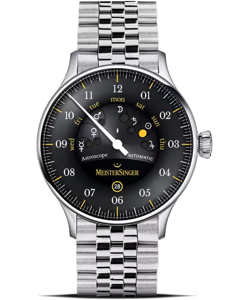 Ceas barbatesc Meistersinger Astroscope Black/Yellow Automatic Limited Edition