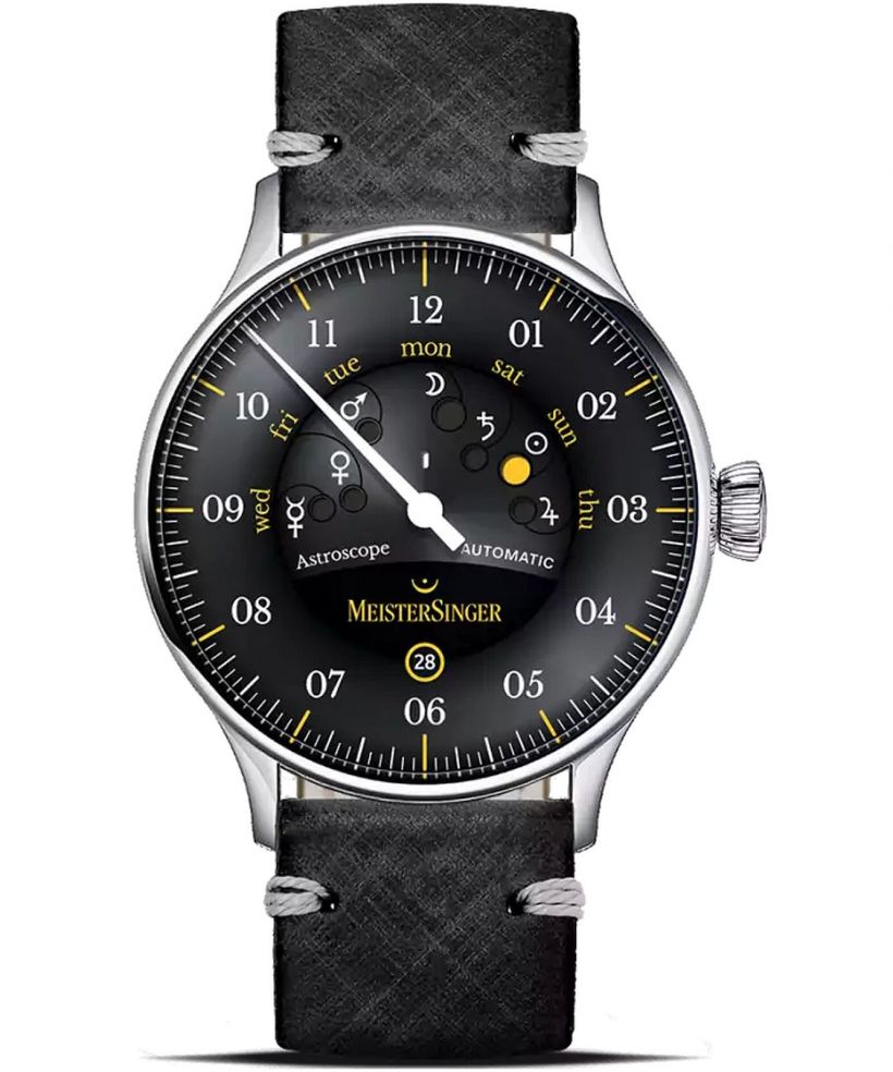 Ceas barbatesc Meistersinger Astroscope Black/Yellow Automatic Limited Edition