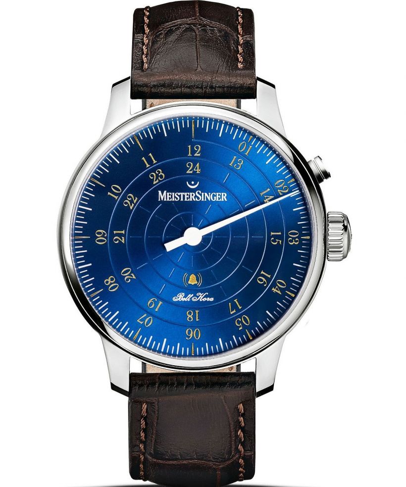 Ceas barbatesc Meistersinger Bell Hora Medium Blue with Gold