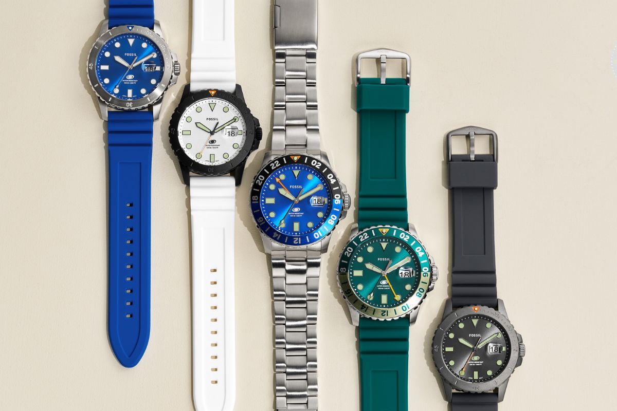 Culorile ceasurilor Fossil Blue și Fossil Blue GMT 2023
