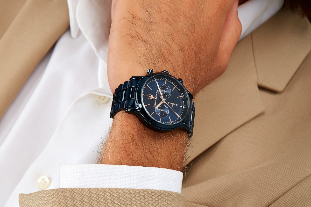 Ceas de bărbați Maserati Epoca Chronograph Blue Edition