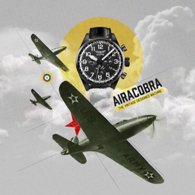 Zegarek Aviator V.4.26.0.178.4 - Seria Airacobra Automatic Chrono